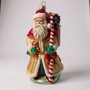 1999 Radko Large Pearl Santa Vintage Ornament